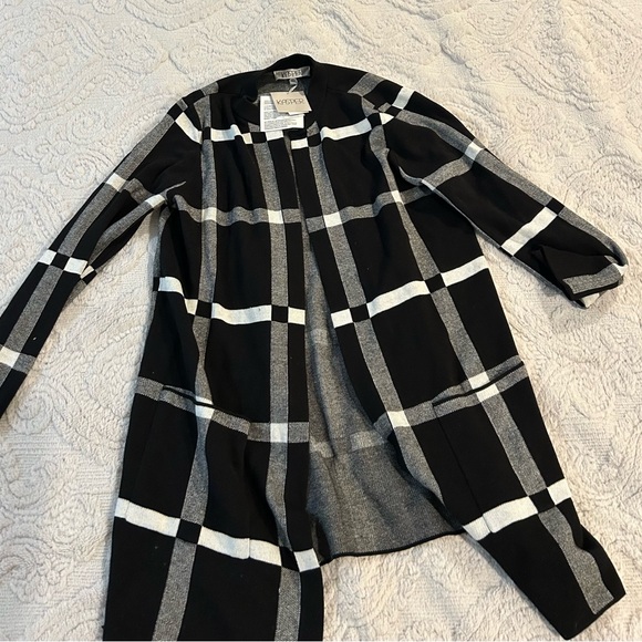 Kasper Black and Gray Checkered Cardigan - Picture 3 of 3